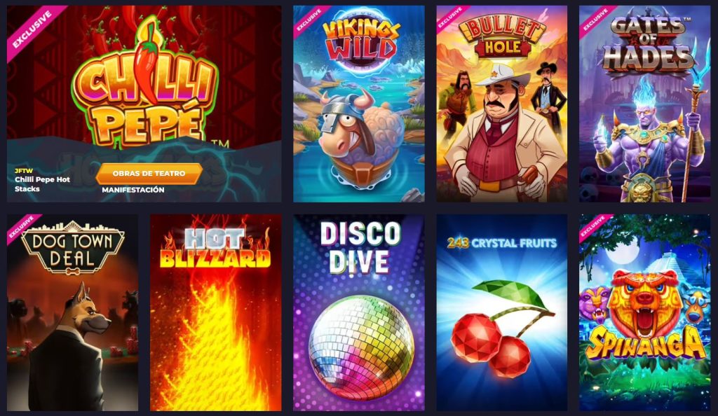Juegos disponibles en el casino Powbet