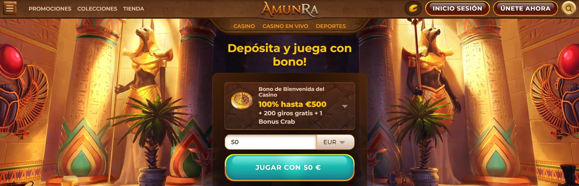 Bonos y promociones en el casino Amunra